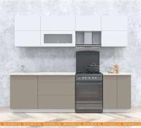 Кухня Интерлиния Интерлиния Мила Матте 2.6 Б (белый/луна/опал светлый) картинка