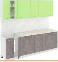 Кухня Кортекс-мебель Корнелия Лира 2.4м (зеленый/оникс/королевский опал) картинка