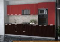 Кухня Интерлиния Мила Лайт 3.6 ВТ (красный/дуб венге/малага) картинка