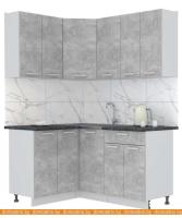 Кухня Интерлиния Мила Лайт 1.2x1.6 (бетон-бетон-кастилло темный) картинка