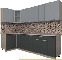 Кухня Интерлиния Мила 12x27 (антрацит/серебро) картинка