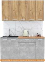 Кухня Интерлиния Мила Лайт 1.5 (дуб золотой-бетон-дуб бунратти) картинка