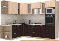 Кухня Интерлиния Мила 1.88x2.6 левая (дуб молочный-дуб венге-малага) картинка