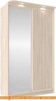 Шкаф-купе Глазов Домашний 1350 ЛДСП с зеркалом (ясень шимо светлый) картинка
