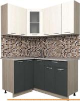 Кухня Интерлиния Мила 12x15 (антрацит/вудлайн кремовый) картинка