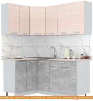 Кухня Интерлиния Мила Лайт 1.2x1.8 (вудлайн кремовый-бетон-бискайская сосна) картинка