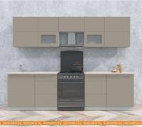 Кухня Интерлиния Мила Матте 2.8 Б (луна/луна/травертин серый) картинка