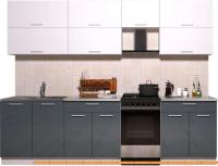 Кухня Интерлиния Мила Gloss 50-27 (белый/асфальт глянец) картинка