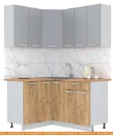Кухня Интерлиния Мила Лайт 1.2x1.5 (серебристый-дуб золотой-дуб бунратти) картинка