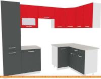 Кухня ВерсоМебель Эко-5 1.4x2.6 правая (антрацит/красный чили) картинка