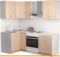 Кухня S-Company Клео лайт 1.2x1.5 левая (дуб молочный/дуб молочный) картинка