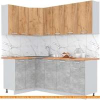 Кухня Интерлиния Мила Лайт 1.2x2.1 (дуб золотой-бетон-дуб бунратти) картинка