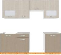 Кухня ВерсоМебель Эко-6 2.3 (крослайн латте/крослайн карамель) картинка