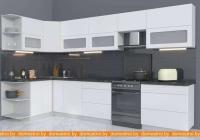 Кухня Интерлиния Мила Матте 1.5x3.5 Б правая (белый-белый-кастилло темный) картинка