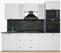 Кухня Интерлиния Мила Деко 2.4 (белый-кастилло темный) картинка
