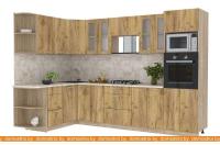 Кухня Интерлиния Мила 1.68x3.0 левая (дуб золотой-дуб золотой-малага) картинка
