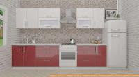 Кухня ВерсоМебель ВерсоЛайн 8-2.6 (белый 001/рубиново-красный 600) картинка