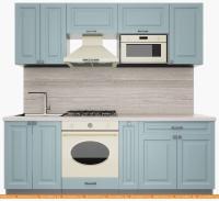 Кухня Интерлиния Мила Деко 2.2 (океан-океан-травертин серый) картинка