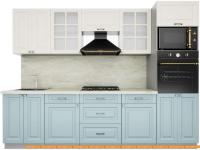 Кухня Интерлиния Мила Деко 2.8 (слоновая кость-океан-опал светлый) картинка