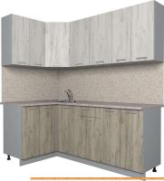 Кухня Интерлиния Мила Лайт 1.2x2.0 (дуб белый/дуб серый) картинка