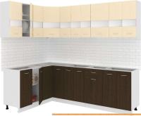 Кухня Кортекс-мебель Корнелия Экстра 1.5x2.4 без столешницы (венге светлый/венге) картинка