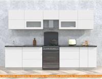 Кухня Интерлиния Мила Матте 3.2 Б (белый/белый/кастилло темный) картинка