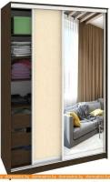 Шкаф-купе Кортекс-мебель Сенатор ШК10-45 Классика ДСП с зеркалом (венге+венге светлый) картинка