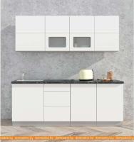 Кухня Интерлиния Мила Матте 2.1 А (белый/белый/кастилло темный) картинка