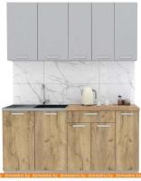 Кухня Интерлиния Мила Лайт 1.7 (серебристый-дуб золотой-дуб бунратти) картинка