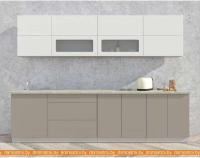 Кухня Интерлиния Мила Матте 2.9 А (белый/луна/опал светлый) картинка