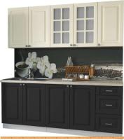 Кухня Интерлиния Мила Деко 2.0 А (пепел/слоновая кость/травертин серый) картинка