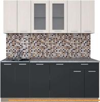 Кухня Интерлиния Мила 20-60 (антрацит/вудлайн кремовый) картинка