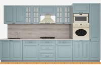 Кухня Интерлиния Мила Деко 3.6 (океан-океан-травертин серый) картинка