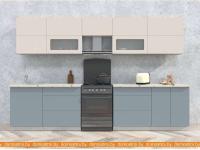 Кухня Интерлиния Мила Матте 3.3 Б (слоновая кость/океан/опал светлый) картинка