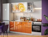 Кухня МК Стиль Контемп ЭКМ Принт Виола Нео 1.6 м Комфорт (оранжевый металлик) картинка