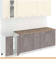 Кухня Кортекс-мебель Корнелия Лира 2.4м (крем/оникс/мадрид) картинка