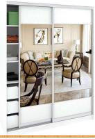 Шкаф-купе Кортекс-мебель Сенатор ШК11 Геометрия ДСП зеркало (белый) картинка