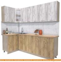 Кухня Интерлиния Мила 12x25 (дуб белый-дуб золотой-дуб бунратти) картинка