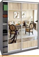 Шкаф-купе Кортекс-мебель Сенатор ШК11 Геометрия ДСП зеркало (береза/дуб сонома) картинка