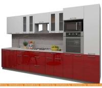 Кухня Интерлиния Мила Gloss 3.6 (белый-красный) картинка