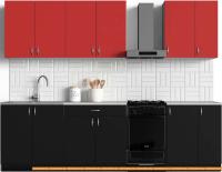 Кухня S-Company Клео колор 2.3 (черный/красный) картинка