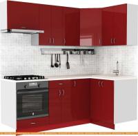 Кухня S-Company Клео глосc 1.2x2.1 правая (бургундский глян./бургундский глян.) картинка