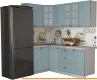 Кухня Интерлиния Мила Деко 1.2x2.0 (океан/травертин серый) картинка