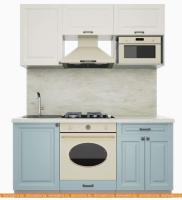 Кухня Интерлиния Мила Деко 1.7 (слоновая кость-океан-опал светлый) картинка