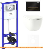 Унитаз Lavinia Boho Relfix One 6 в 1 75110044 (черный/золотистый пластик) картинка