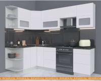 Кухня Интерлиния Мила Матте 1.5x2.5 Б левая (белый-белый-кастилло темный) картинка