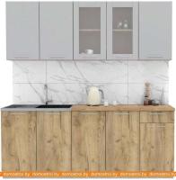 Кухня Интерлиния Мила 19 (серебристый-дуб золотой-дуб бунратти) картинка