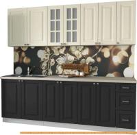 Кухня Интерлиния Мила Деко 2.3 А (пепел/слоновая кость/травертин серый) картинка