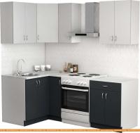 Кухня S-Company Клео лайт 1.2x1.5 левая (антрацит/стальной серый) картинка