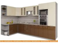Кухня Интерлиния Мила Gloss 1.68x3.4 левая (ваниль-шоколад) картинка